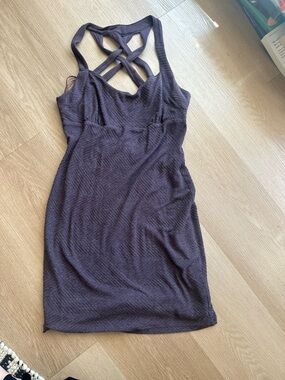 Free People Crisscross Back Mini Dress - Plum Purple